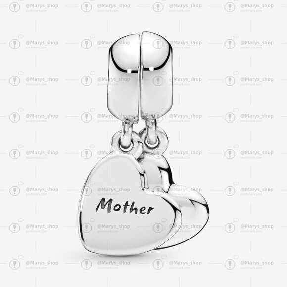 Pandora Mother & Son Heart Split Dangle Charm - Picture 2 of 5
